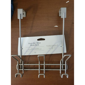 Threshold Over-the-Door Hook Rack Silver